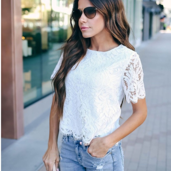 CAMILLA Lace Short Sleeve  Blouse - Picture 2 of 8